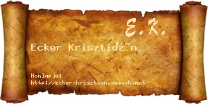 Ecker Krisztián névjegykártya